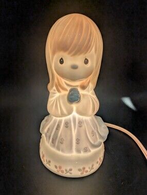 Vintage 1990 Precious Moments Praying Little Girl Lamp Night Light Bedroom
